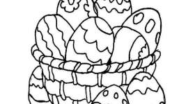 disegno da colorare pasqua cestino uova