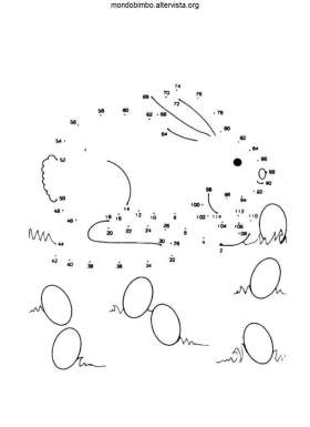 disegno unisci puntini coniglio