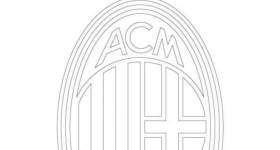 disegno logo squadra calcio milan colorare