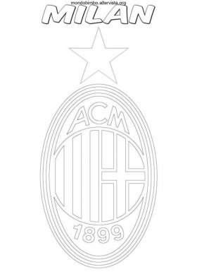 disegno logo squadra calcio milan colorare