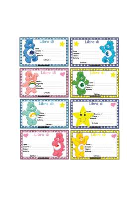etichette libri stampare orsetti colorati
