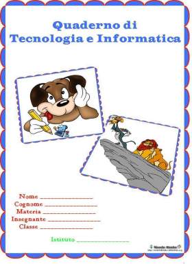copertina quaderno tecnologia e informatica il re leone