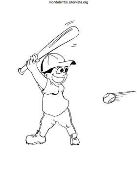disegno baseball colorare ragazzo palla