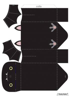 disegno scatolina pipistrello per halloween