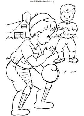 disegno baseball colorare bambini campo partita