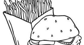disegno hamburger patatine fritte colorare
