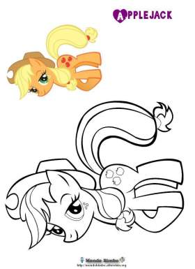 disegno my little pony applejack colorare