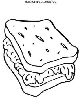 disegno panini colorare sandwich