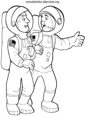 disegno spazio colorare astronauti chiaccherano