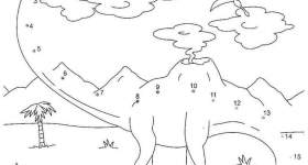 disegno unisci i puntini barosaurus
