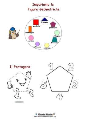 impariamo le figure pentagono da colorare