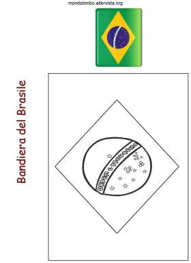 disegno bandiera colorare brasile