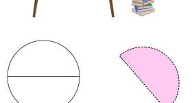 disegno forme geometriche ritagliare cerchio due parti