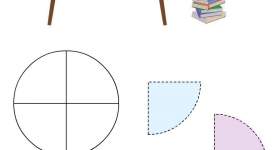 disegno forme geometriche ritagliare cerchio quattro parti