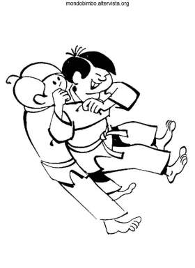 disegno judo colorare bambini allenamento