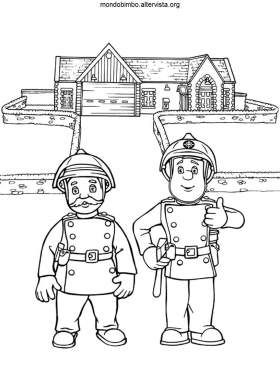 disegno sam il pompiere colorare sam casa