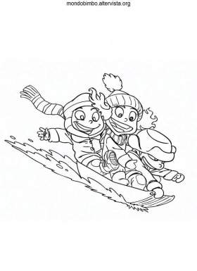 disegno sport colorare snowboard bambini neve