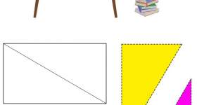 disegno forme geometriche ritagliare rettangolo due parti triangoli