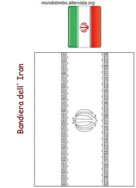 disegno bandiera colorare iran