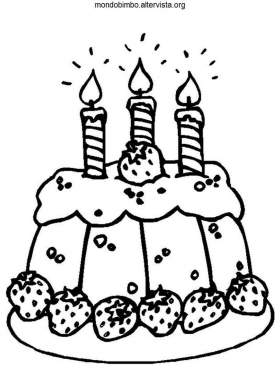 disegno torta di compleanno colorare candeline accese