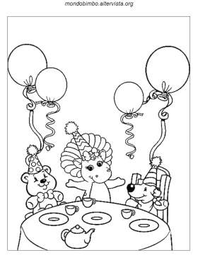 disegno barney e friends colorare compleanno