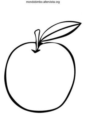 disegno cibo colorare mela