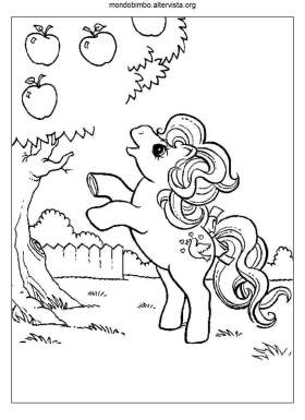 disegno my little pony colorare albero mela