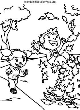 disegno natura colorare autunno bambini
