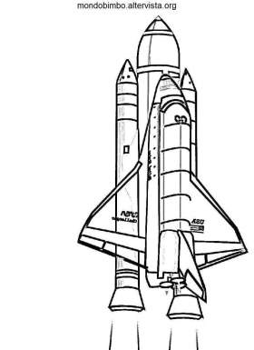 disegno spazio colorare space shuttle 1