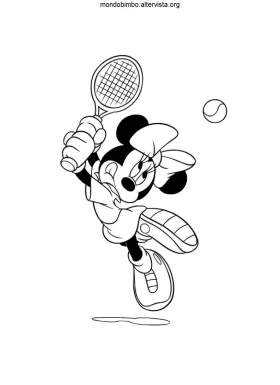 disegno topolino colorare minnie tennis