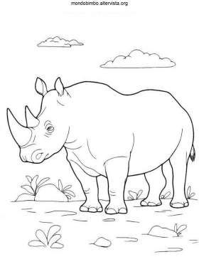 rinoceronti da colorare erba