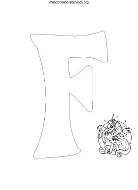 disegno alfabeto my little pony colorare lettera f