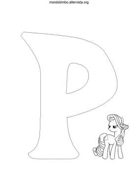disegno alfabeto my little pony colorare lettera p