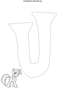 disegno alfabeto my little pony colorare lettera u