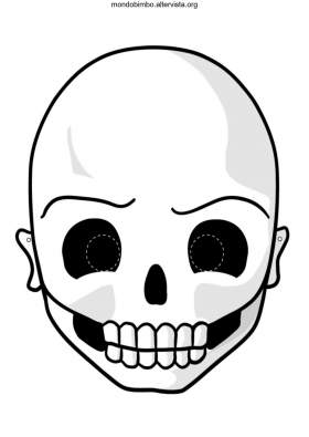 disegni maschere halloween stampare tagliare scheletro