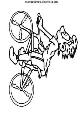disegno biciclette colorare ragazzo