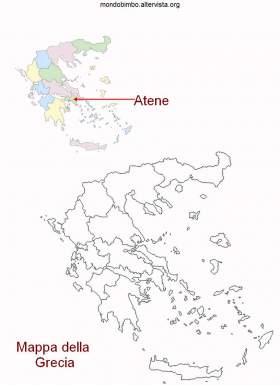 disegno mappa colorare grecia