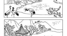 disegno trova le differenze casa cinese colorare