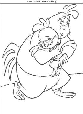 disegno chicken little colorare abbraccio