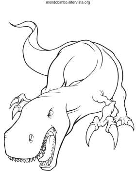 disegno dinosauri colorare tyrannosaurus posa predatrice